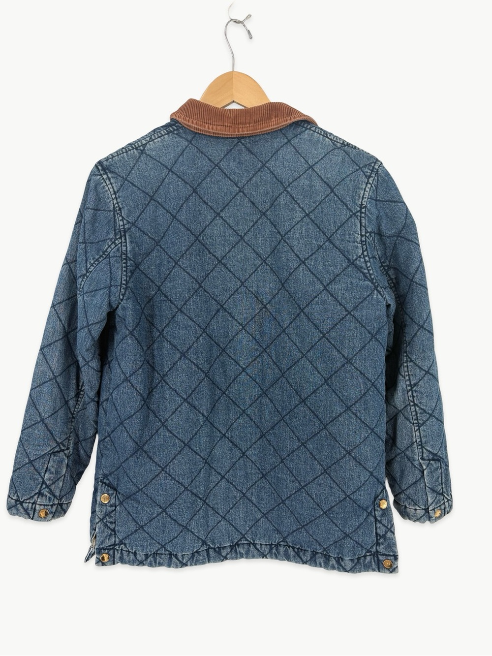 Vintage LRL Ralph Lauren Quilted Denim Chore Barn Jacket Size Small 90s Corduroy - Picture 4 of 16